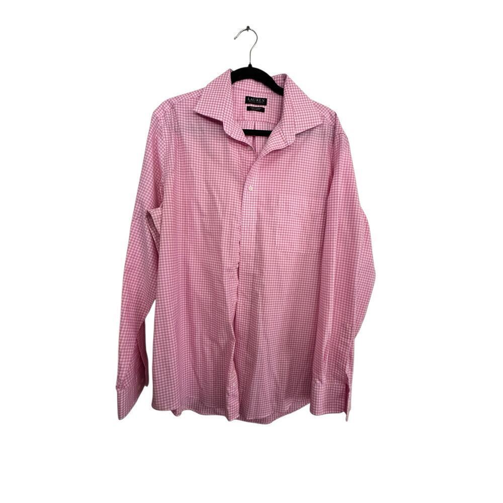 Polo Ralph Lauren Men's Pink Checkered black label Button Up Dress Shirt Size L